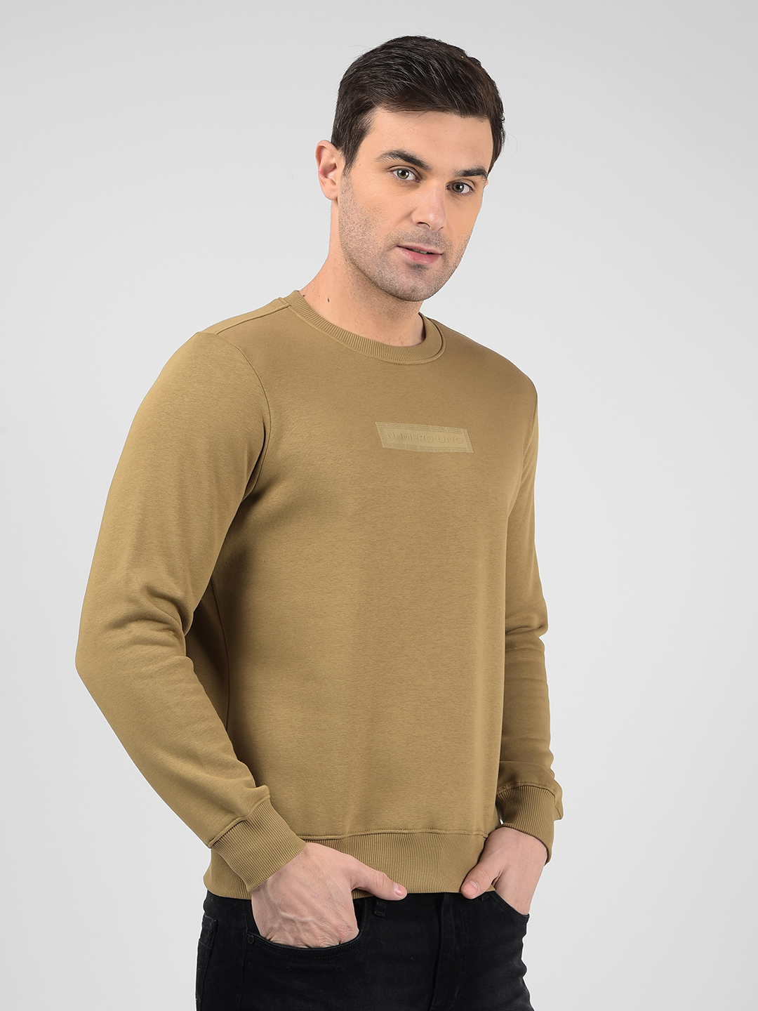 Numero Uno Men Solid Brown Sweat Shirt